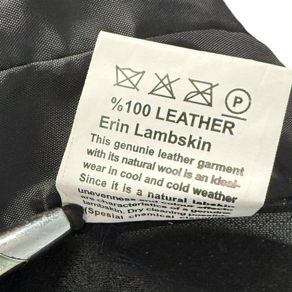 Erin Leather Leaf Cut Lambskin Jacket Womens EU 38 / US M Midnight Navy Turkey - Picture 13 of 14